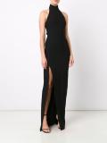high slit halterneck dress