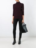 striped mock neck jumper