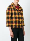 checked knit jacket