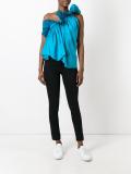 pleated one-shoulder top