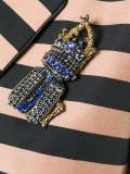 embellished striped trench