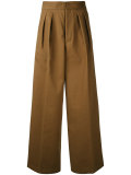 pleated high-waisted trousers