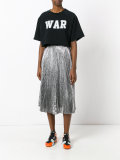 'war' print cropped sweatshirt