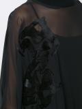semi sheer jacquard blouse