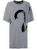striped logo print T-shirt dress