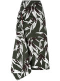 leaf print full skirt