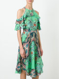 multiple print cut-out dress