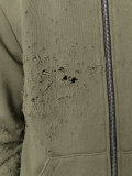 destroyed zipped hoodie
