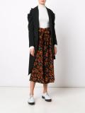 floral pattern belted trousers