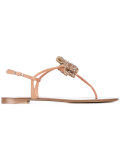 glitter bow sandals