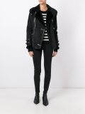 faux shearling biker jacket