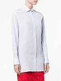 cut out back pinstriped shirt
