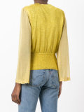 sheer sleeve buttoned cardigan
