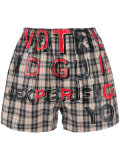 word checked shorts