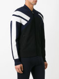 panelled intarsia bomber jacket