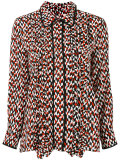 printed ruffle trim shirt