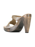 stud embellished block heel sandals