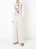 tonal zigzag palazzo pants 