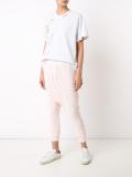 distressed rose print T-shirt