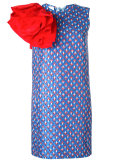 ruffled sleeve jacquard dress
