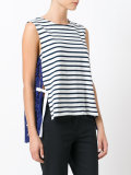 lace back striped top 