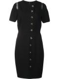 dislocated button fastening dress