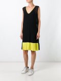 drop waist colour block dress