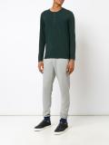 buttoned collar sweatshirt