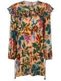 plants print longsleeved dress