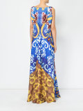 multi-pattern column gown