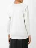 collarless V-neck jumper