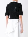 distressed cable knit jumper