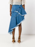 frayed asymmetric skirt
