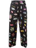 multi print cropped trousers