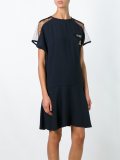 sheer shortsleeves flared dress