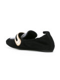 stripe panel ballerina shoes