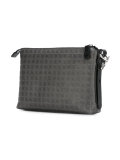 allover logo print clutch