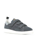 metallic leather-trimmed sneakers
