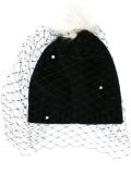 pompom veil beanie