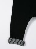 striped turn-up hem leggings