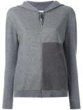 colour block hooded cardigan
