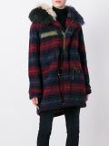 plaid hooded coat