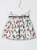 nail polish print brocade skirt