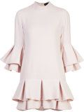 ruffled three-quarters sleeve dress