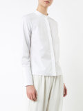 concealed button mandarin collar shirt
