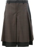 checked wide-legged shorts
