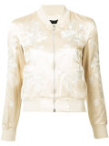 floral embroidery bomber jacket