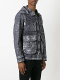 metallic effect hooded jacket