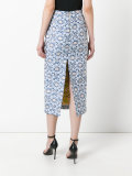 floral jacquard midi skirt