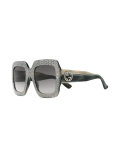 oversize crystal square sunglasses